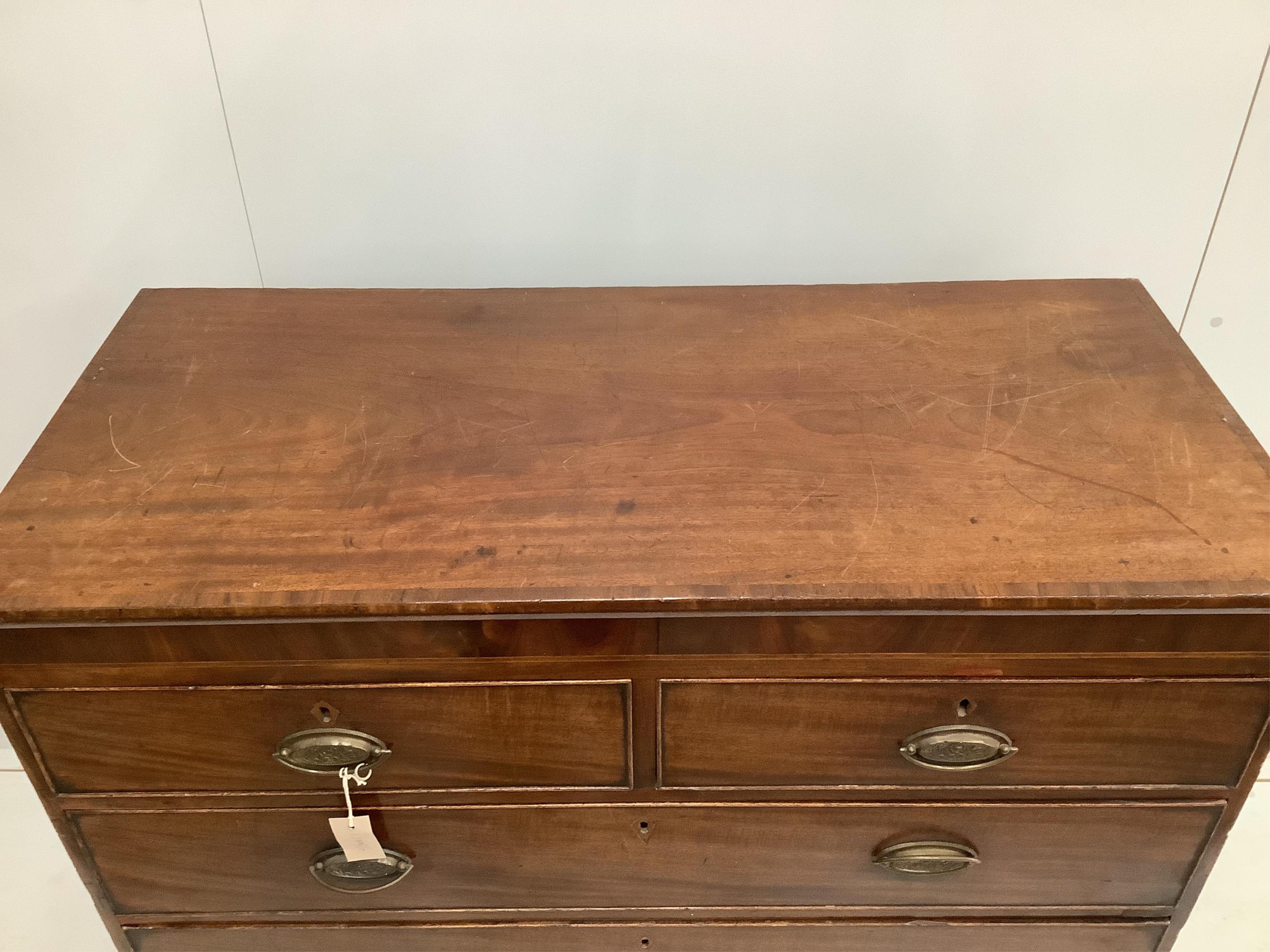A George IV mahogany five drawer chest, width 108cm, depth 49cm, height 106cm